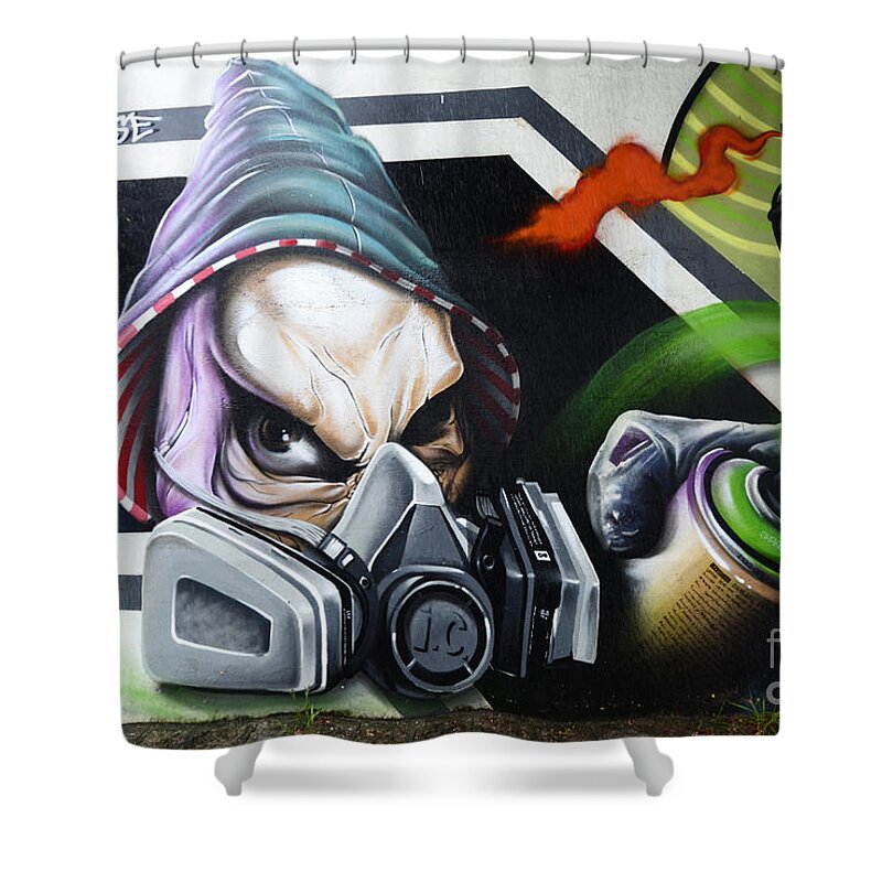 Graffiti Shower Curtain featuring the photograph Graffiti Art Curitiba Brazil 18 by Bob Christopher