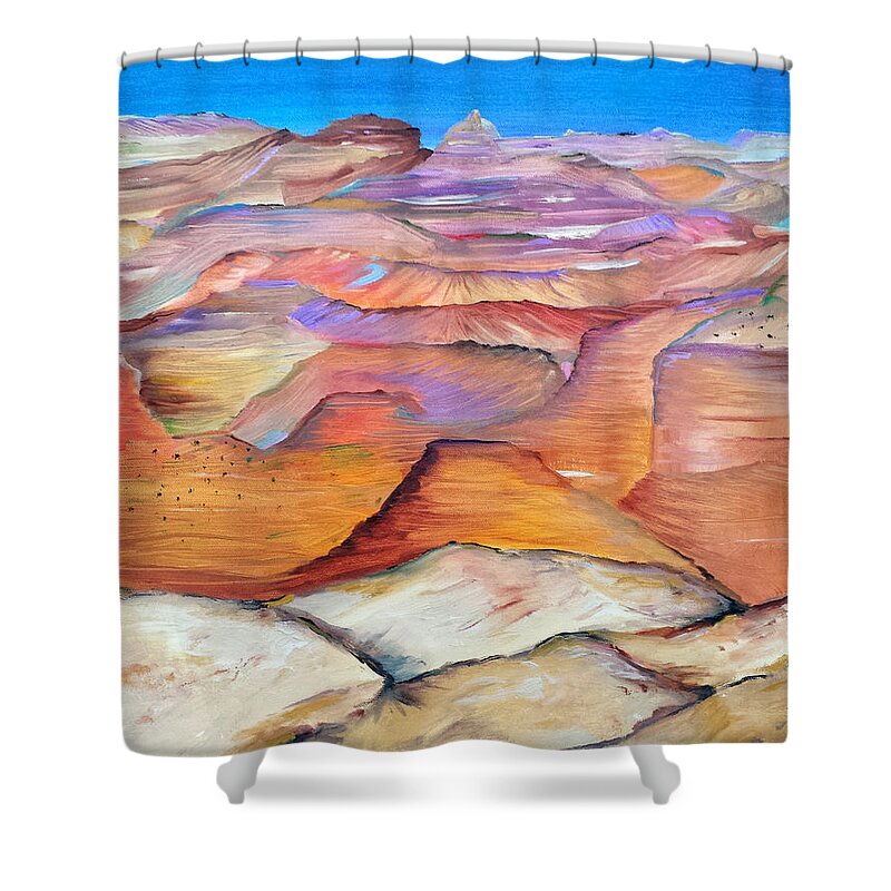 Grand Canyon Shower Curtain featuring the painting Grand Canyon by Judith Rhue