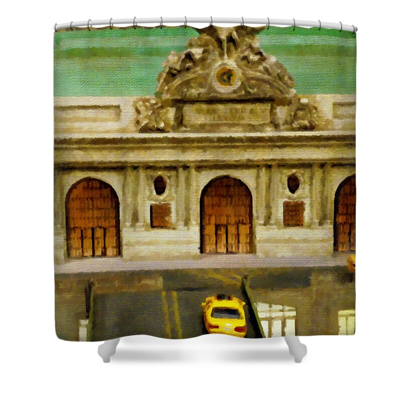 New York City Landmark Shower Curtain featuring the painting Grand Central Terminal NYC by Joan Reese