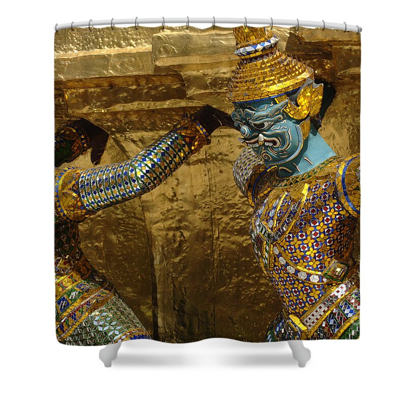Grand Palace Shower Curtain featuring the photograph Grand Palace Bangkok Thailand 3 by Bob Christopher