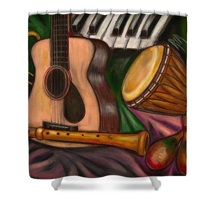 Music Shower Curtain featuring the photograph Grand POP by Artist RiA