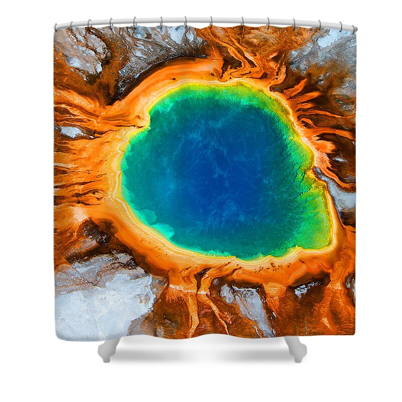 North America Shower Curtain featuring the photograph Grand Prismatic Saturated by Max Waugh