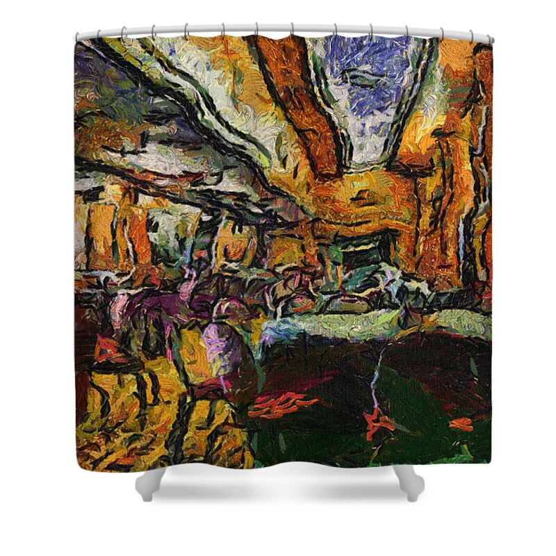 Queen Mary Shower Curtain featuring the photograph Grand Salon 05 Queen Mary Ocean Liner Photo Art 04 by Thomas Woolworth
