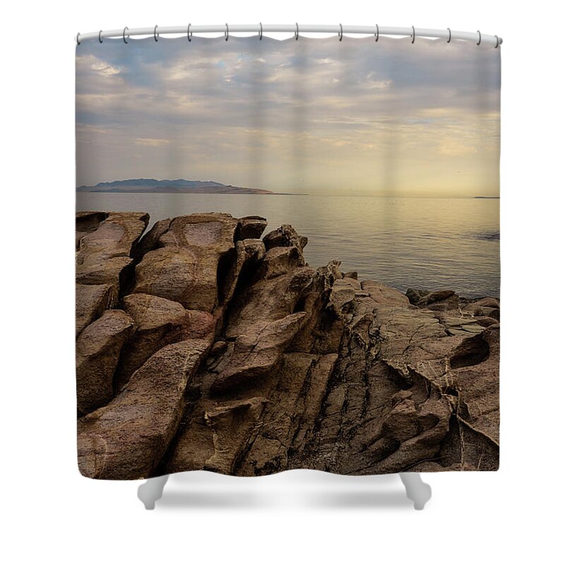Tranquility Shower Curtain featuring the photograph Great Salt Lake by R.nial.bradshaw