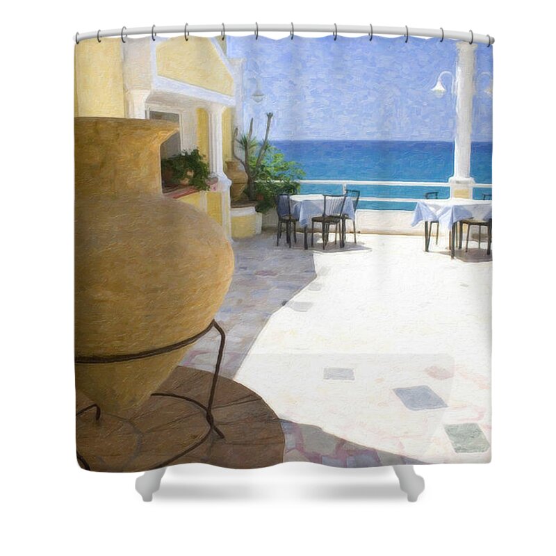 Amphora Shower Curtain featuring the painting Greek Amphora Grk1690 by Dean Wittle