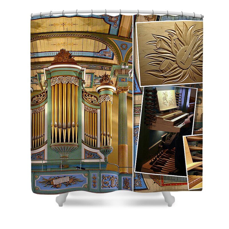 Organ Shower Curtain featuring the photograph Green and Gold Glory by Jenny Setchell
