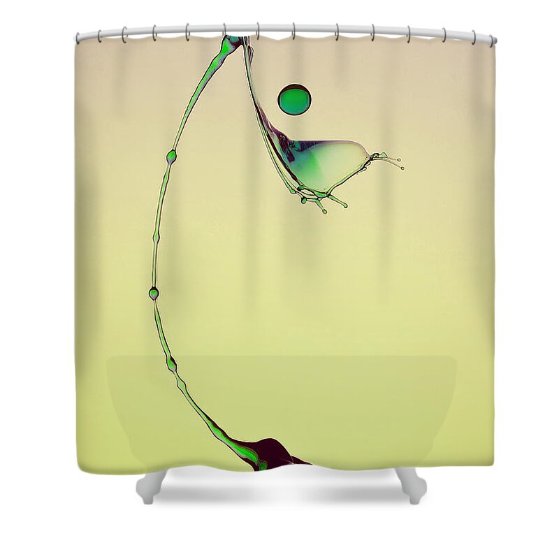 Waterdrop Shower Curtain featuring the photograph Green ball by Jaroslaw Blaminsky