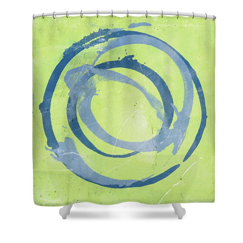 Green Shower Curtain featuring the painting Green Blue by Julie Niemela
