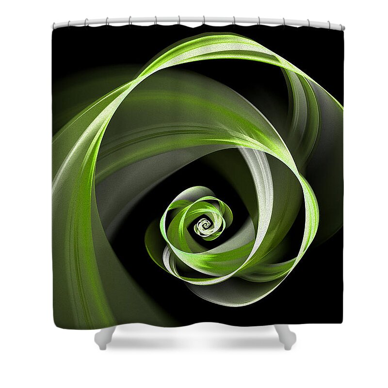Digital Art Shower Curtain featuring the digital art Green Flirt by Gabiw Art