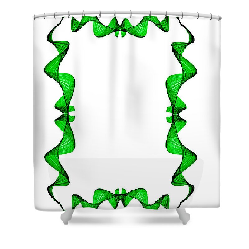 Green Shower Curtain featuring the painting Green Frame 1 by Bruce Nutting