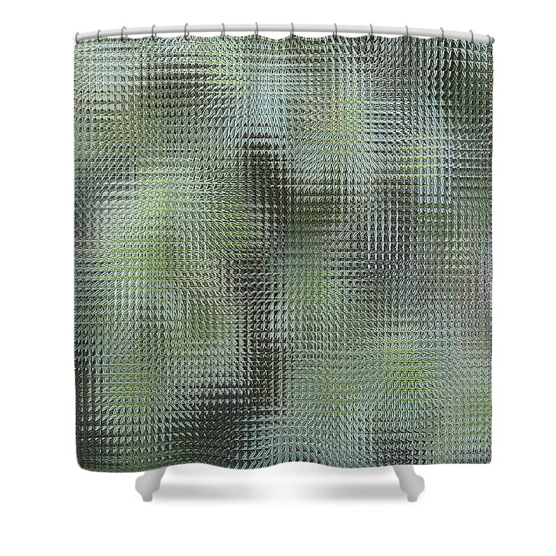 Green Shower Curtain featuring the digital art Green Glass by Oksana Semenchenko