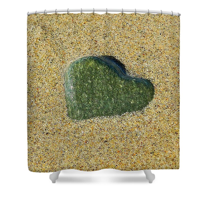 Heart Shower Curtain featuring the photograph Green Heart by Liz Vernand