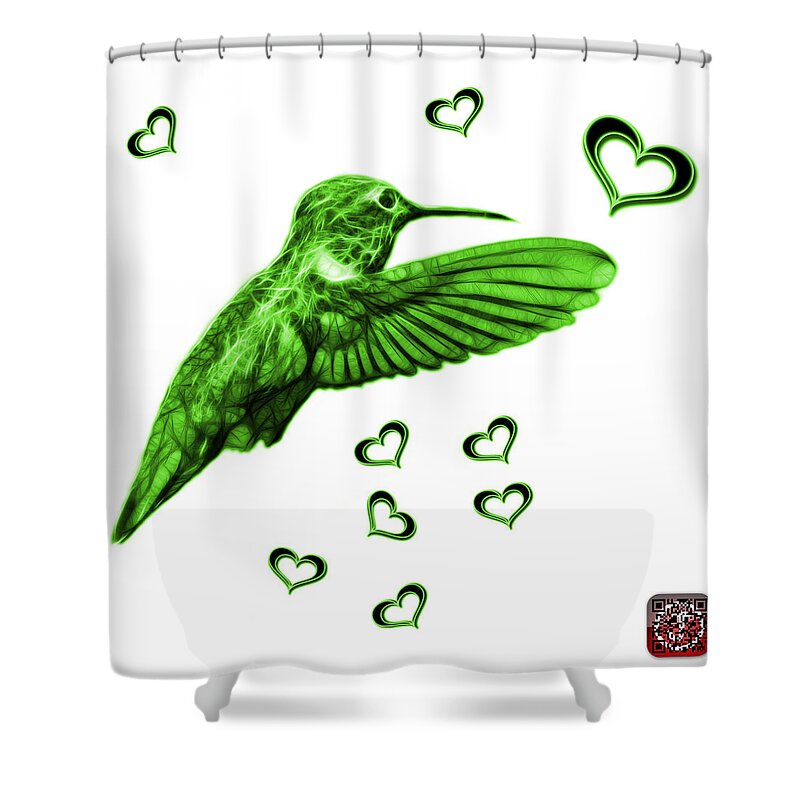 Hummingbird Shower Curtain featuring the digital art Green Hummingbird - 2055 F S M by James Ahn