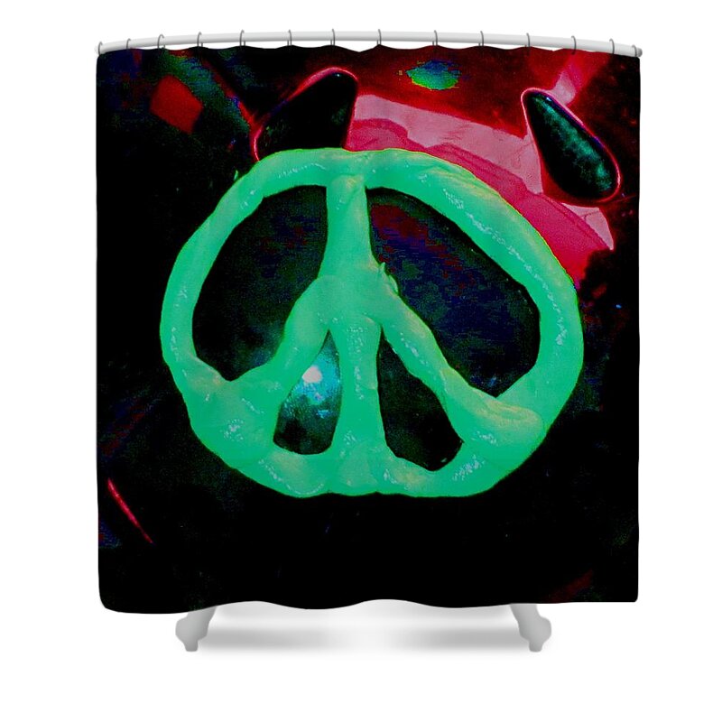 Peace Shower Curtain featuring the photograph Peace Symbol by Dan Twyman