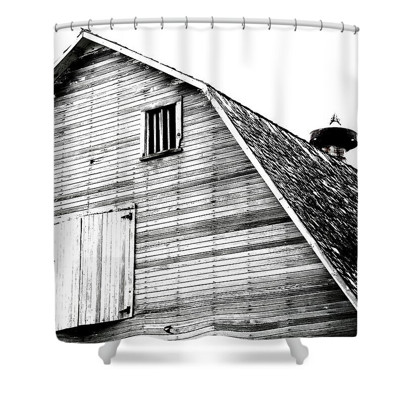 Barn Shower Curtain featuring the photograph Greenville barn bw by Julie Hamilton
