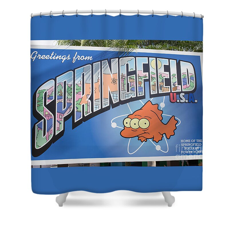 Florida Shower Curtain featuring the photograph Greeting from Springfield USA by Edward Fielding