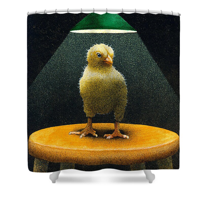 Will Bullas Shower Curtain featuring the painting Grilled Chicken... by Will Bullas