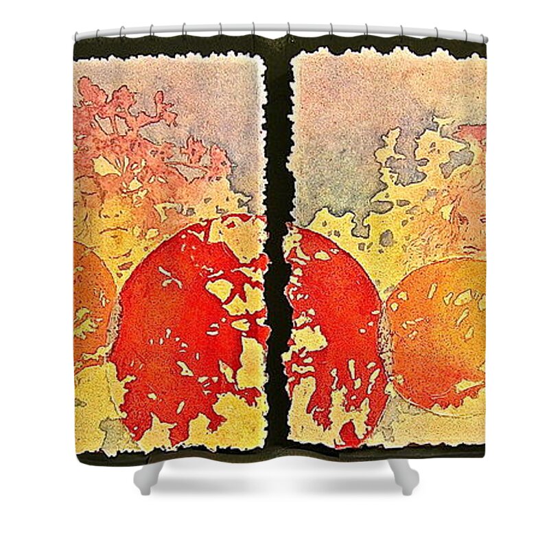 Watercolor Shower Curtain featuring the painting Growing Expanse by Carolyn Rosenberger