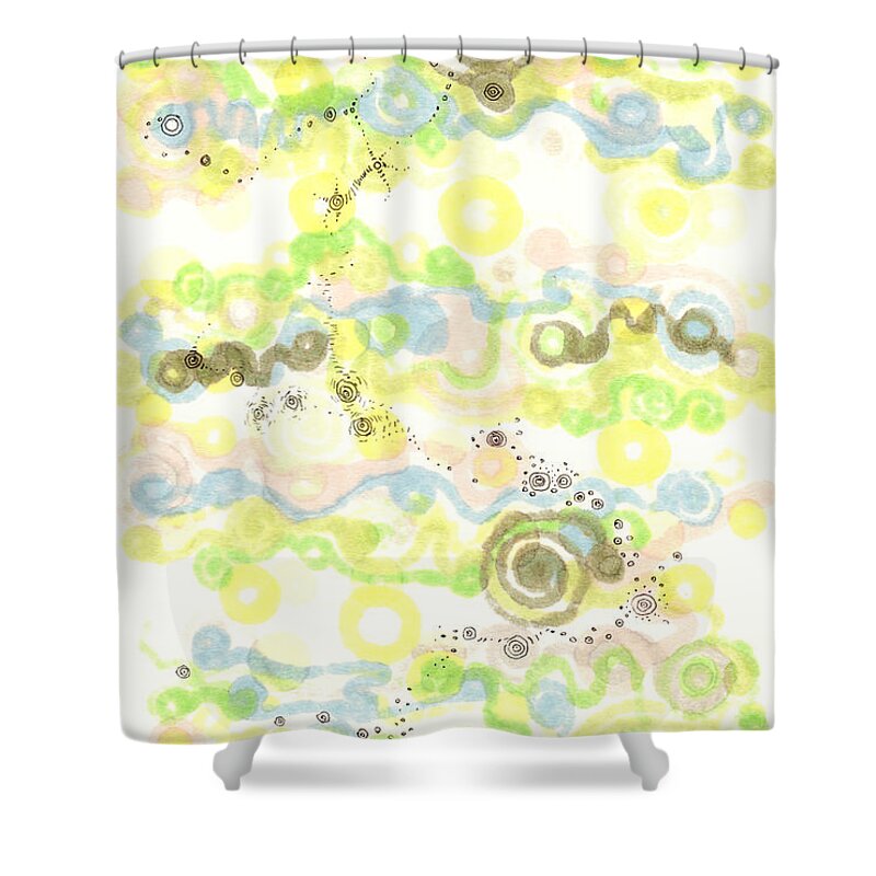 Lyrical Shower Curtain featuring the drawing Growth by Regina Valluzzi