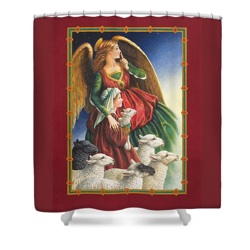 Angel Shower Curtain featuring the painting Guardian Angel by Lynn Bywaters