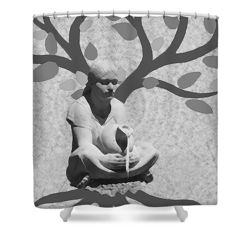 Guardian Shower Curtain featuring the photograph Guardian of the Tree of Life by I'ina Van Lawick