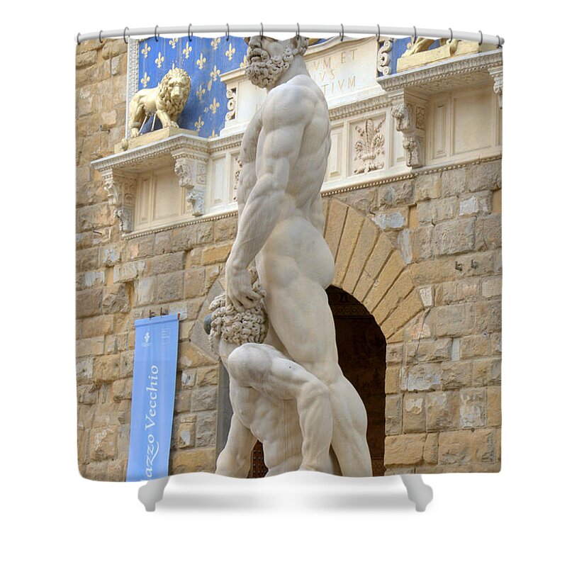 Florence Shower Curtain featuring the photograph Guarding the Palace by Caroline Stella