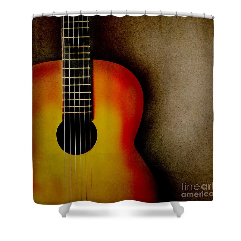 Music Shower Curtain featuring the photograph Guitar by Jelena Jovanovic