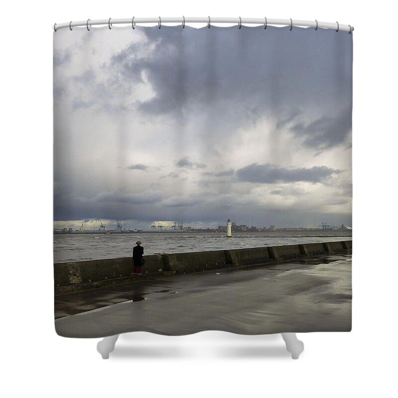 Man Shower Curtain featuring the photograph Guy in the Red Trousers by Spikey Mouse Photography