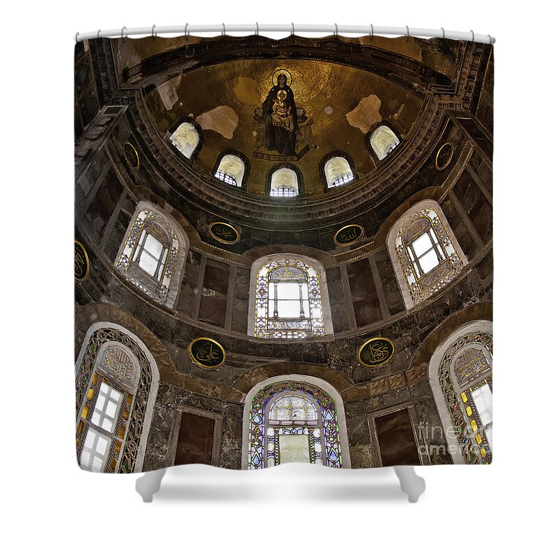 Hagia Shower Curtain featuring the photograph Hagia Sofia Interior 06 by Antony McAulay