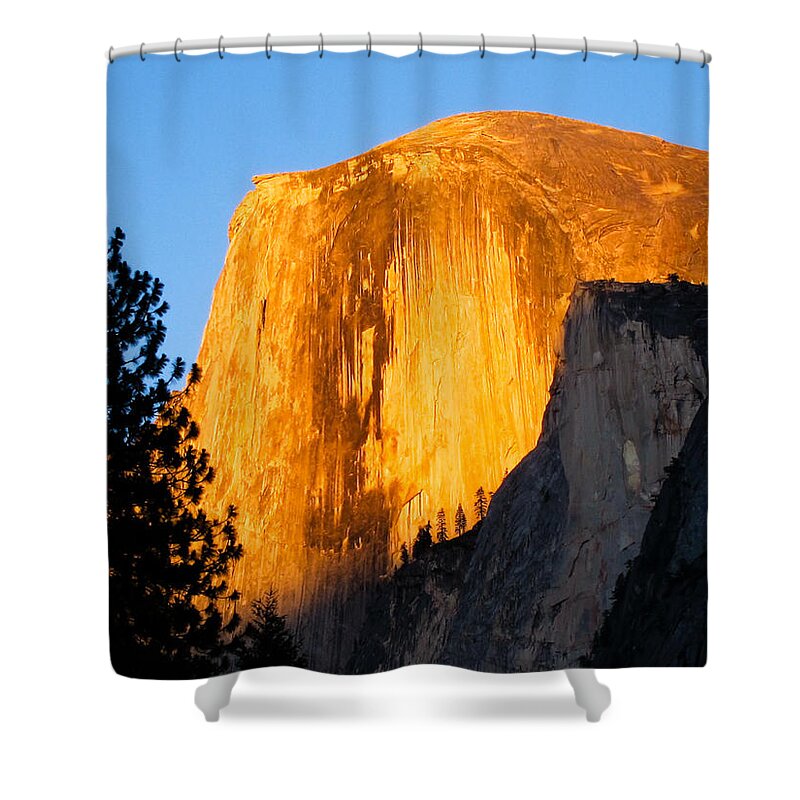 Yosemite Shower Curtain featuring the photograph Half Dome Yosemite at Sunset by Shane Kelly