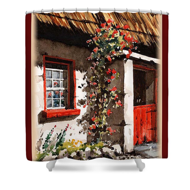 Val Byrne Shower Curtain featuring the painting WEXFORD Half Door by Val Byrne