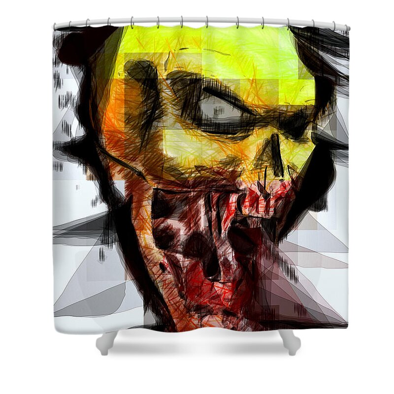 Halloween Shower Curtain featuring the digital art Halloween Mask by Rafael Salazar