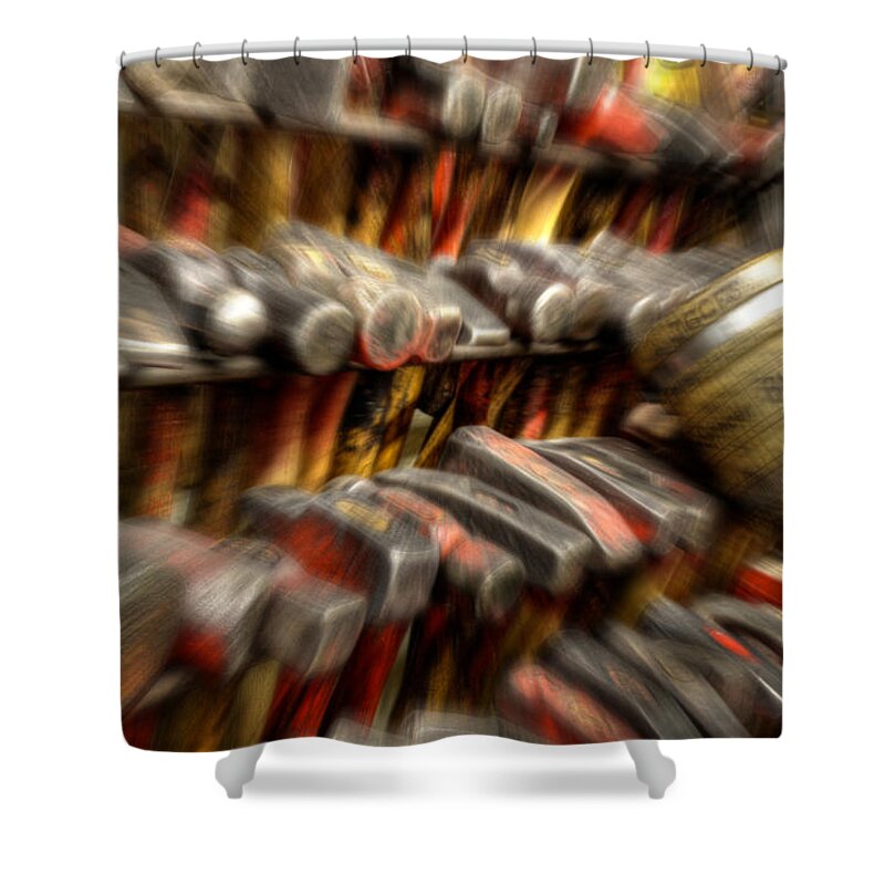 Hammered Shower Curtain featuring the photograph Hammered Abstract by Greg and Chrystal Mimbs