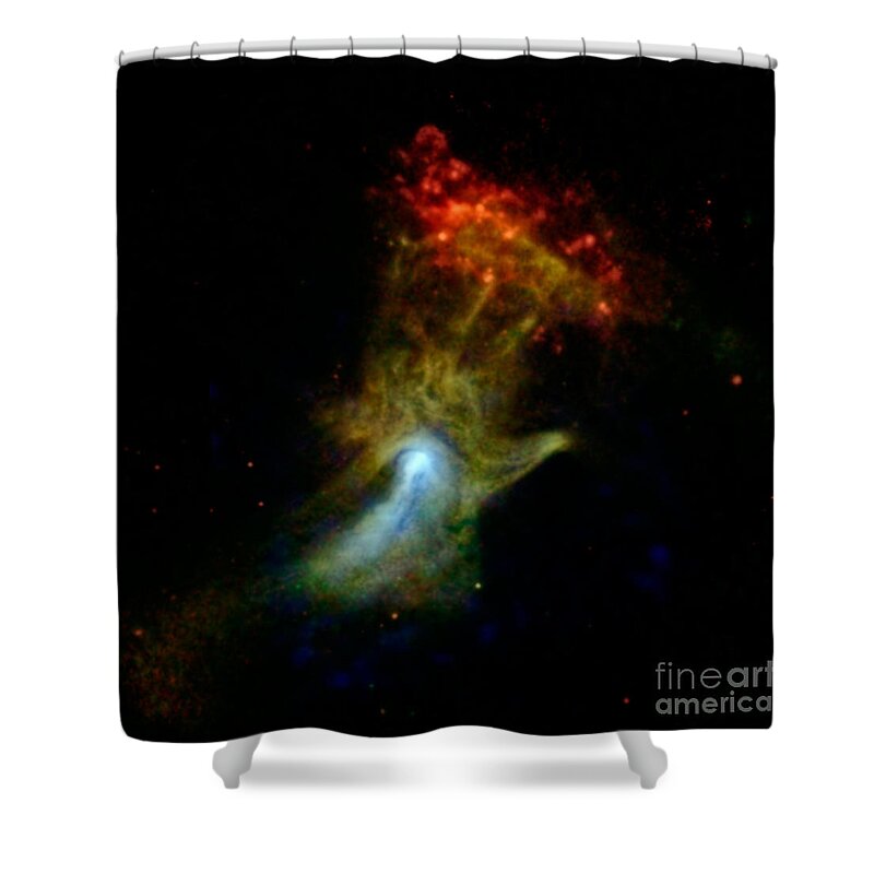 Galaxy Shower Curtain featuring the photograph Hand Of God Pulsar Wind Nebula by Science Source