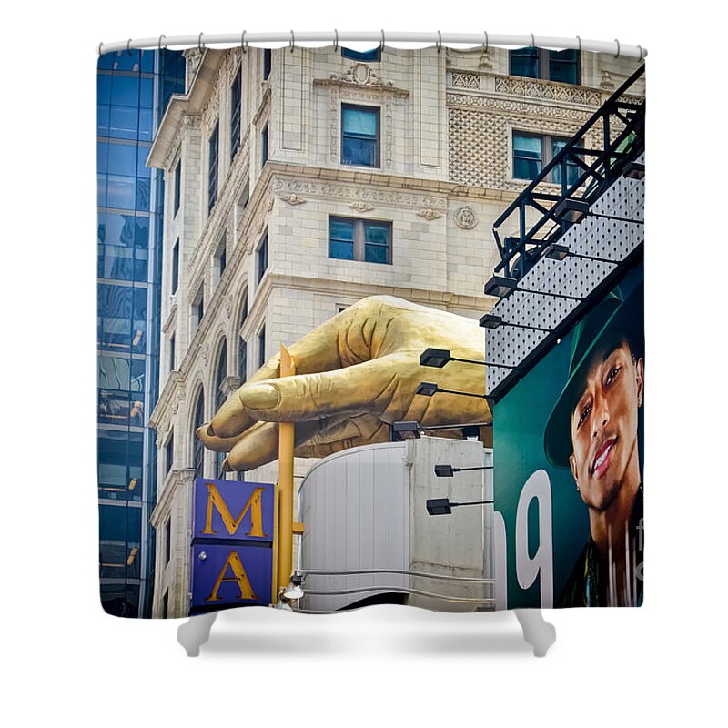 Hand Shower Curtain featuring the photograph Hand on by PatriZio M Busnel