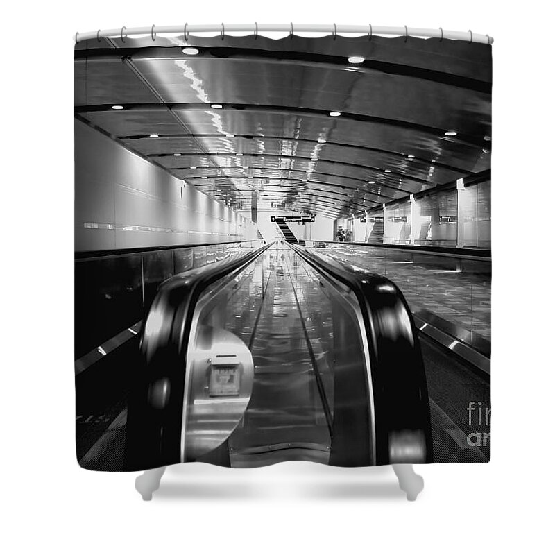 Accelerate Shower Curtain featuring the photograph Hand Rails by Bob Mintie
