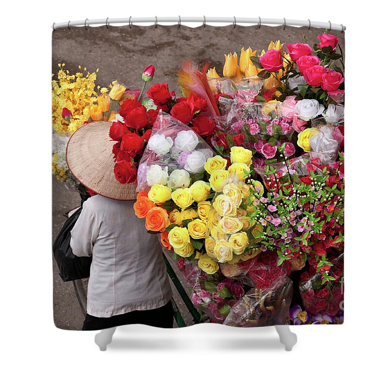 Vietnam Shower Curtain featuring the photograph Hanoi Flowers 02 by Rick Piper Photography