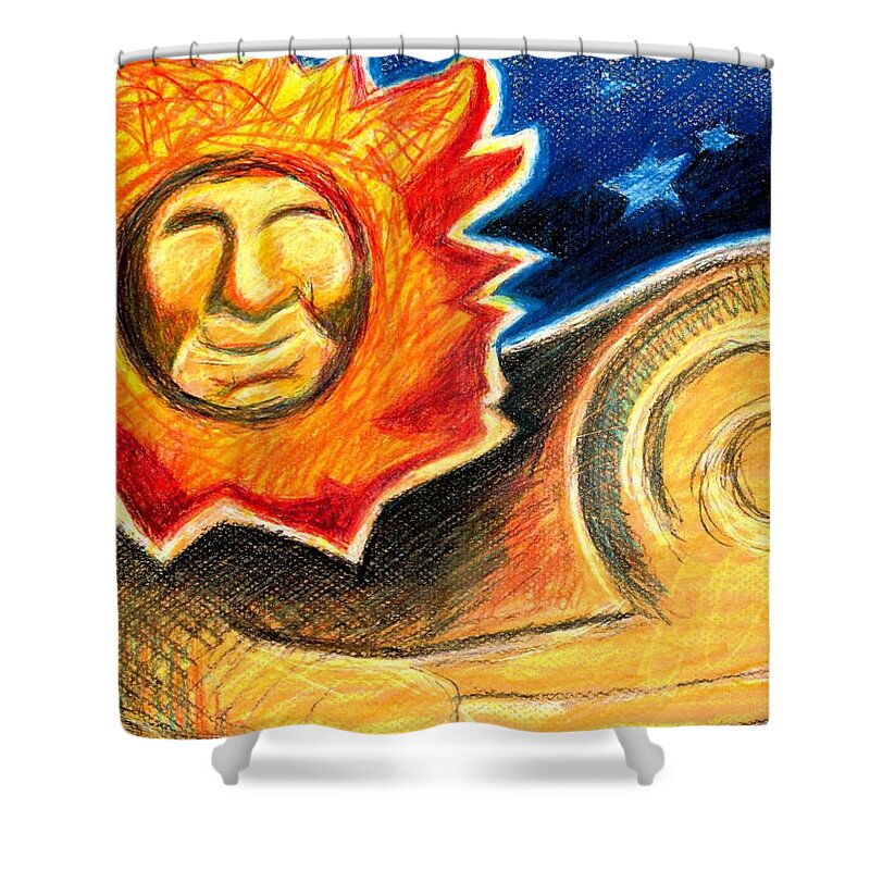 Lion Shower Curtain featuring the painting Happy Lion by Genevieve Esson