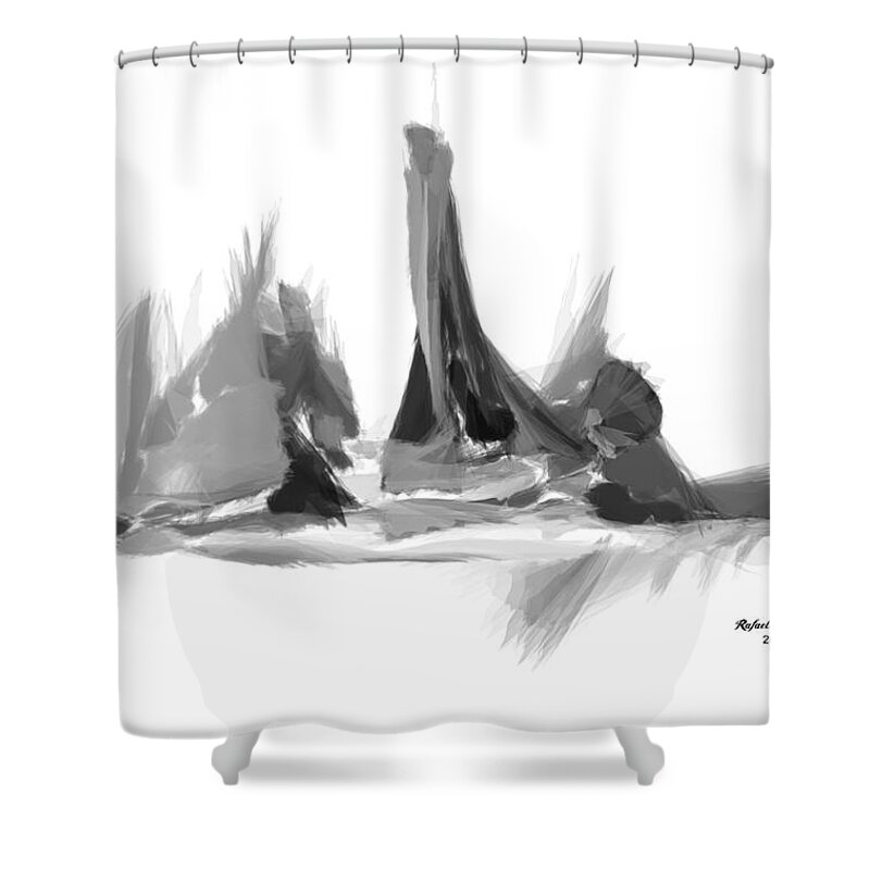 Harbour Shower Curtain featuring the digital art Harbour by Rafael Salazar