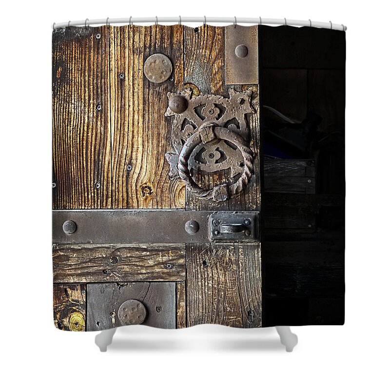 Wood Shower Curtain featuring the photograph Hardware by Lucinda Walter