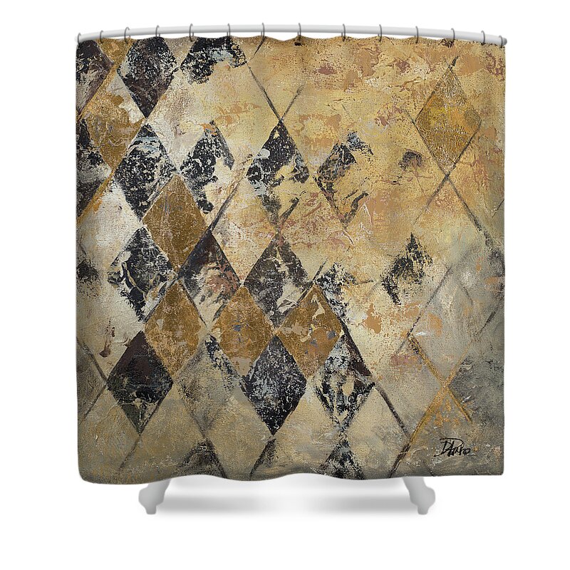 Harlequin Shower Curtain featuring the painting Harlequin II by Patricia Pinto
