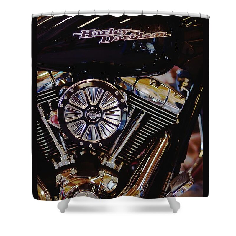 Motorcycle Shower Curtain featuring the photograph Harley Davidson Abstract by Kae Cheatham