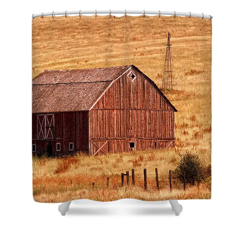 Barn Shower Curtain featuring the photograph Harvest Barn by Mary Jo Allen