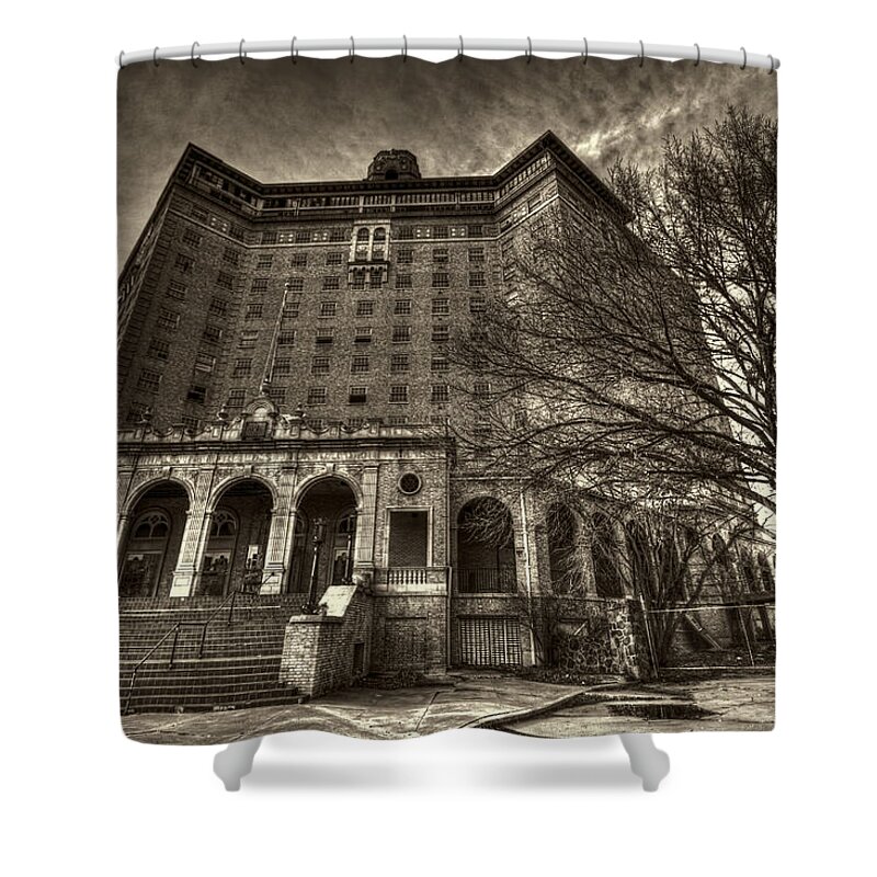 Baker Hotel Shower Curtain featuring the photograph Haunted Baker Hotel by Jonathan Davison