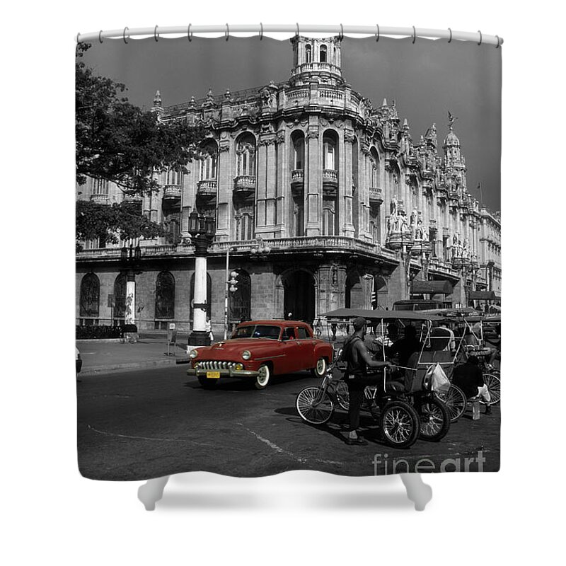 Cuba Shower Curtain featuring the photograph Havana Red by James Brunker
