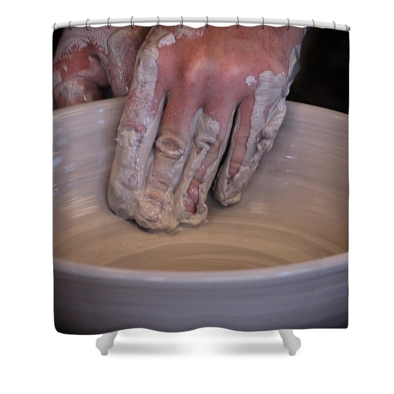 Pottery Shower Curtain featuring the photograph The Potter by Skip Tribby