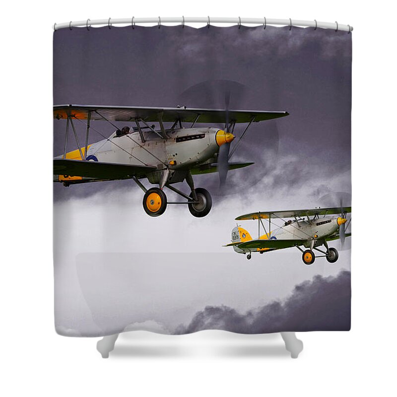 Hawker Nimrod Ii Shower Curtain featuring the digital art Hawker Nimrod II by Airpower Art