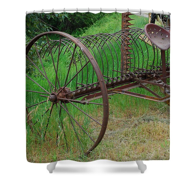 Hay Shower Curtain featuring the photograph Hay Rake by Ron Roberts