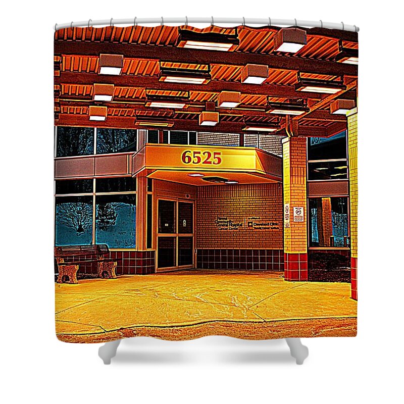 Hdr Shower Curtain featuring the photograph HDR Medical Building by Frozen in Time Fine Art Photography