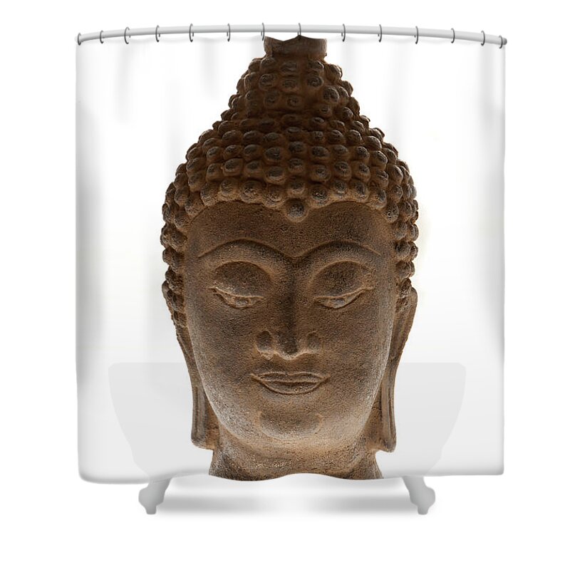 Art Shower Curtain featuring the photograph Head Of Bouddha by B2m Productions